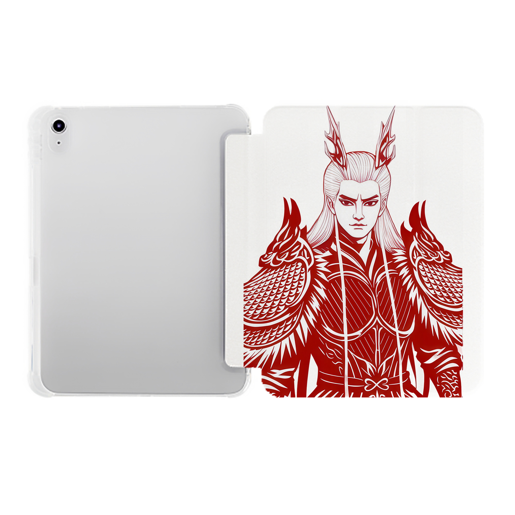 （画像用） Ne Zha 2 ナタ 魔童の大暴れ IPad ケース ペン収納付き 三つ折りスタンド PUレザー×シリコン 対応機種9.5/10.5/10.9インチ